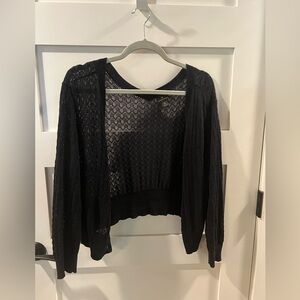Bolero style black lightweight sweater